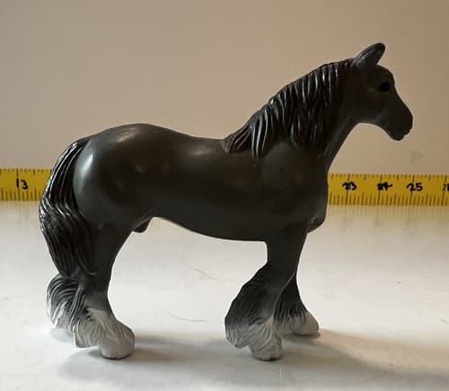 Clydesdale Horse Figure 1988 Vintage Mare Toy Beautiful Dark Gray Black White