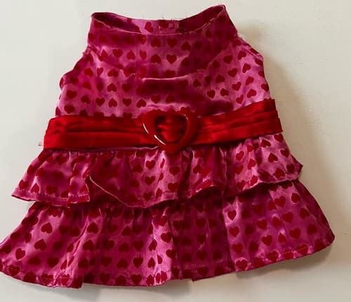 Build A Bear Vintage Pink Red Heart Love Valentine Dress Rare Teddy Clothes BABW