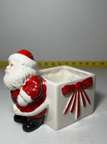 Vintage Santa Claus Christmas Ceramic Planter Brazil 1950s Retro Decor