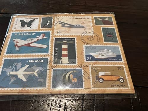 TRAVEL CARDSTOCK STICKERS Vacation Scrapbooking Card International Stamps NEW