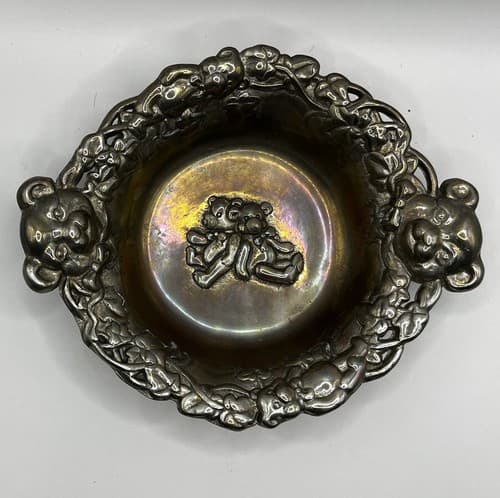 ARTHUR COURT 1997 Vintage Teddy Bears Bowl Silver Baby Gift