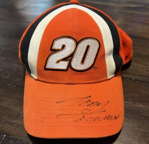Tony Stewart Autographed Hat Joe Gibbs Racing Orange #20 Racing Nascar