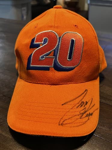 Tony Stewart Autographed Hat Cap Orange #20 Racing Nascar
