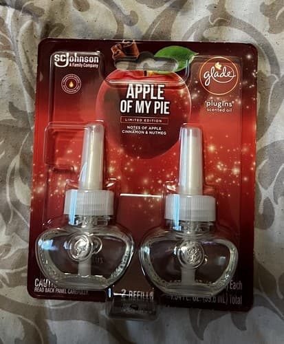 Glade Apple Of My Pie Scented Oil Air Freshener PlugIns Refills 2 Count NEW NIP