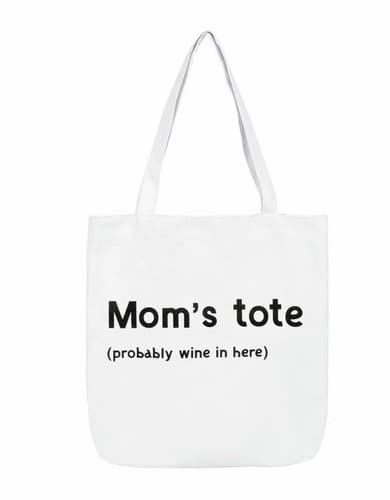 Enesco Our Name is Mud PARENTHeses Mom's Wine Reusable Grocery Tote Bag 15” NEW