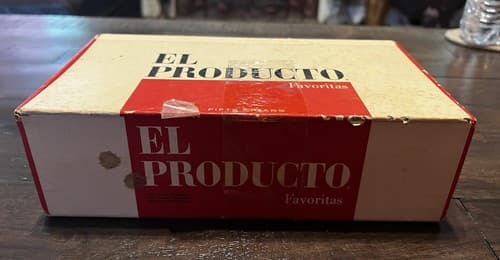 Vintage El Producto Cigar Box Vibrant Color Red White Pricing On Box