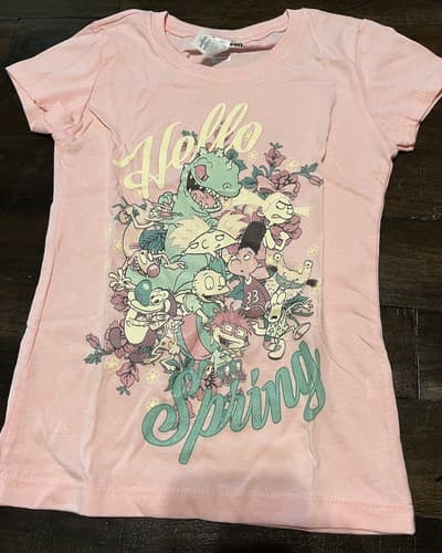Pink RUGRATS GIRLS Shirt T-Shirt Hello Spring Nickelodeon Size Small 6-8