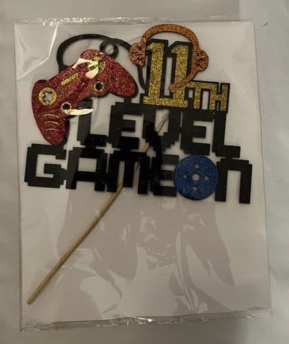 NEW Video Game On Level 11 Cake Topper 11th Gaming Birthday Decorations