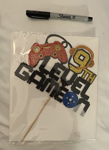 NEW Video Game On Level 9 Cake Topper 9th Gaming Birthday Decorations