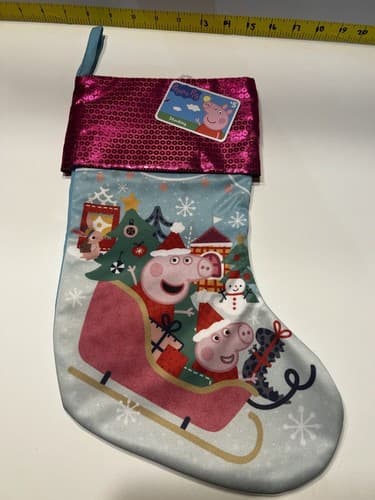 Peppa Pig Christmas Stocking 17" NWT