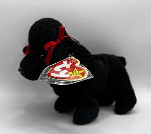 TY Beanie Baby Babies Stuffed Animal Plush Black Poodle GiGi 1998