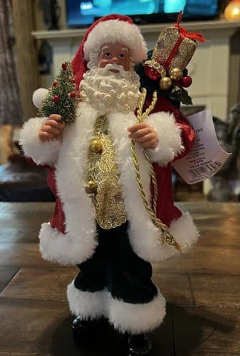 Santa Claus Figure Sack Delivering Gifts Christmas Merry Brite #368540 NWT 10.5