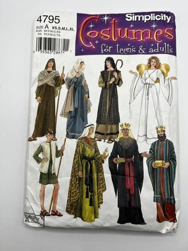 Vintage 2004 Sewing Pattern Costume Nativity Shepherd Mary Joseph Simplicity