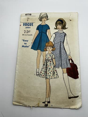 Vintage 1960s Sewing Pattern VOGUE Women’s Dresses 6116
