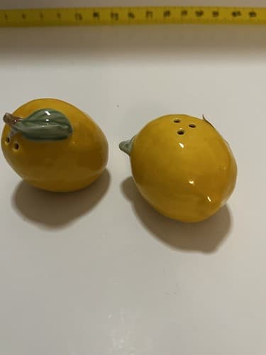 Lemon Salt and Pepper Shaker Set Yellow Fun Sunshine Complete NEW Collectible