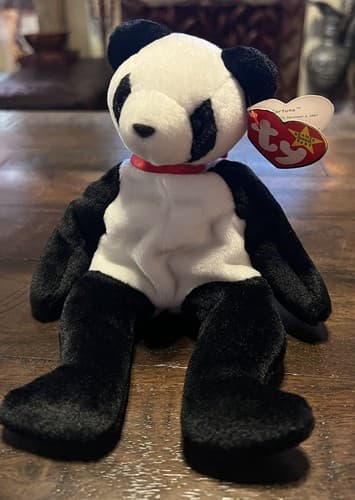 FORTUNE TY BEANIE BABY Babies Rare 1997 Panda W/ 1998 Tush Tag ERROR