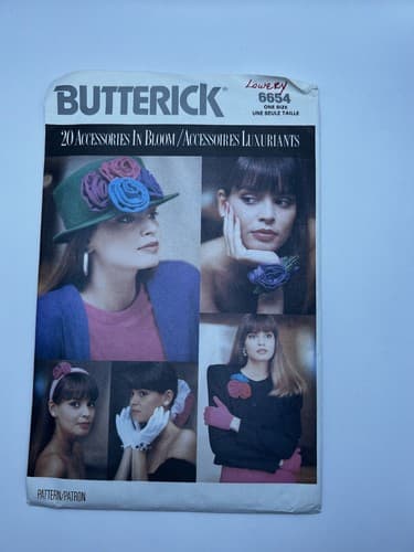 Vintage 1988 1980s Sewing Pattern Women Fashion Accessories Butterick 6654
