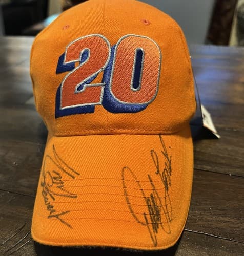 Tony Stewart & Other Unknown Autographed Hat Orange New NWT #20 Racing Nascar