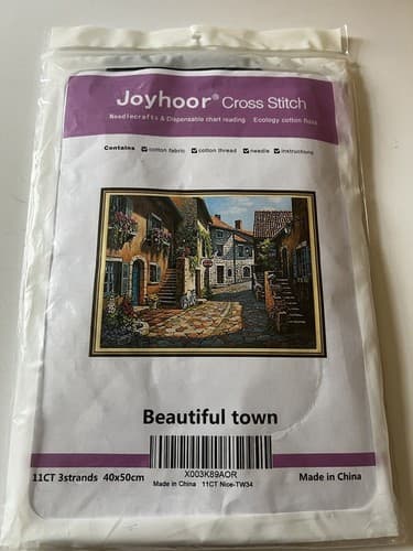 Joyhoor Cross Stitch Kit Beautiful Town Villa Home Cottage Needlework Craft New