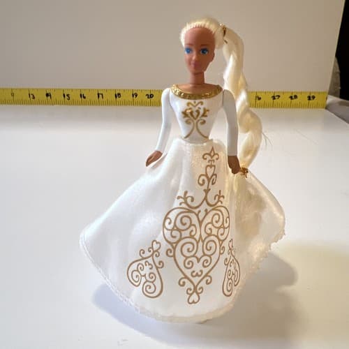 RARE Barbie Holiday Wedding Gold Vintage Original Mattel Barbie Happy Meal Toy