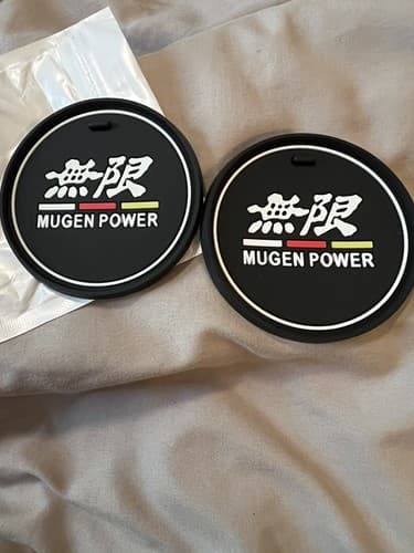 2PCS Silicone Carbon Fiber Car Coaster Cup Holder Pad Mat MUGEN POWER