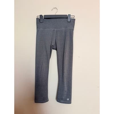 Champion Women’s Athletic Stretch Activewear High Rise Crop Leggings Gray S EUC