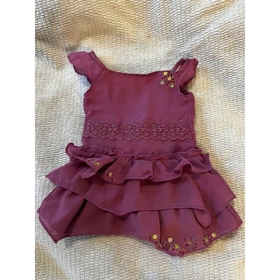 American Girl Doll Just Like You Embroidered Sequin Sleeveless Party Dress Pink