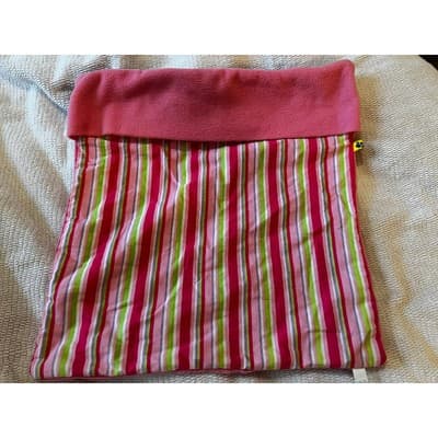 Build A Bear Workshop Striped Pattern Fleece Stuffed Animal Sleeping Bag Pink
