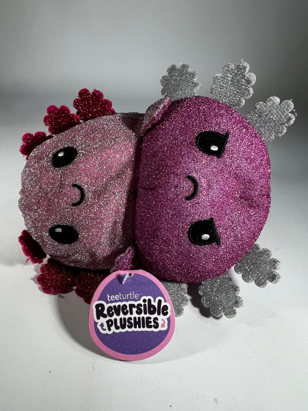 TeeTurtle The Original Reversible Axolotl Plushie Pink Purple Sparkle NEW