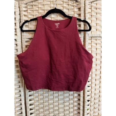 Old Navy Activewear Powerchill Tank Top XXL Deep Wine Built In Shelf Bra
