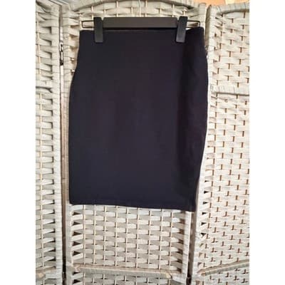 Old Navy Fitted Sweater Mini Skirt Black Small Elastic Waist Pencil Style