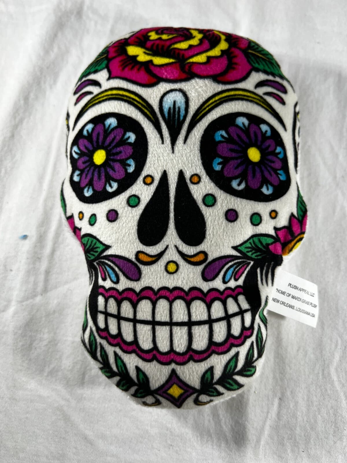 Day of the Dead New Orleans Mardi Gras Plush Skull Detailed Colors Design Nice