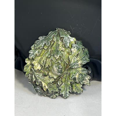 Brian N. Nagle Green Woman Limited Edition Brooch Pewter Nature Inspired Pagan