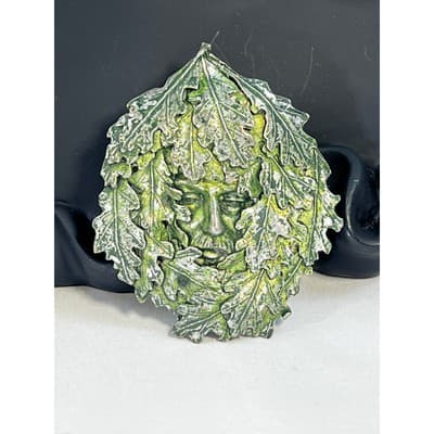 Brian Nagle Limited Edition Green Man Vintage Brooch Signed Numbered
