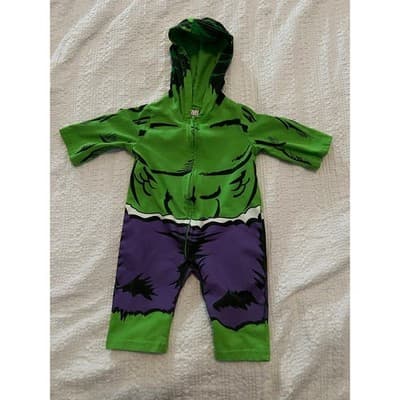 EUC Marvel Incredible Hulk Infant Onepiece Zipper Outfit