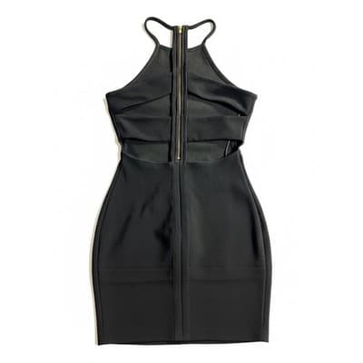 Express Women’s Halter Neck Cutout Back Fitted Bodycon Dress Black 6 Zip Back