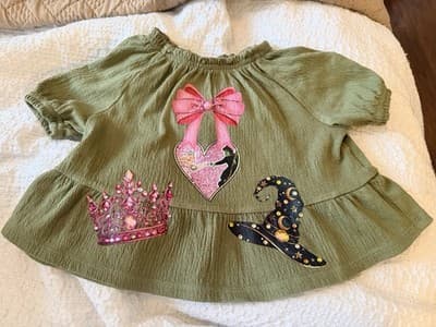Girls Wicked Blouse Top Shirt Custom Design 1/1 Exclusive OOAK Embellished Rare
