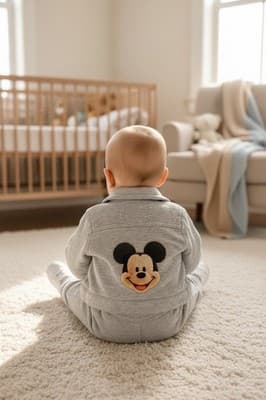 Gymboree Mickey Mouse Jacket Grey Gray Infant Toddler 6-12 Mths Custom Design