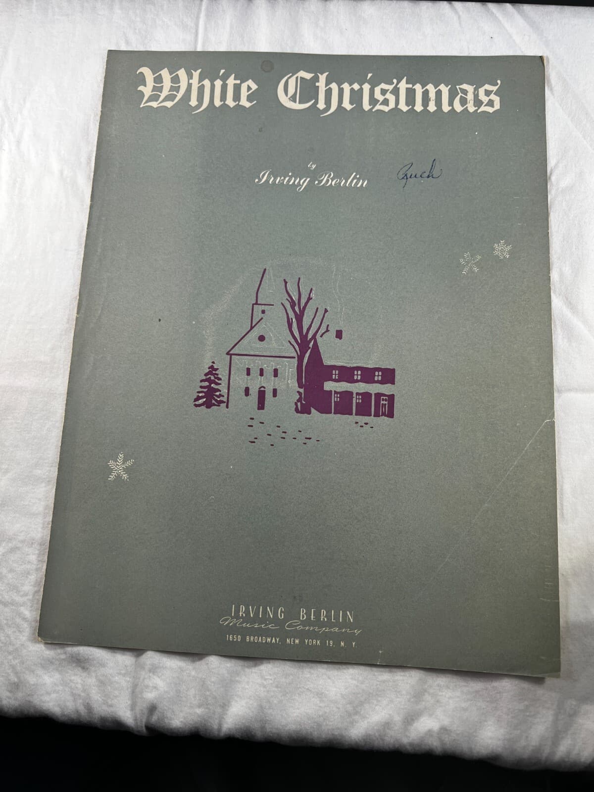 Vintage Sheet Music Blue White Christmas Irving Berlin 1942 Original New York