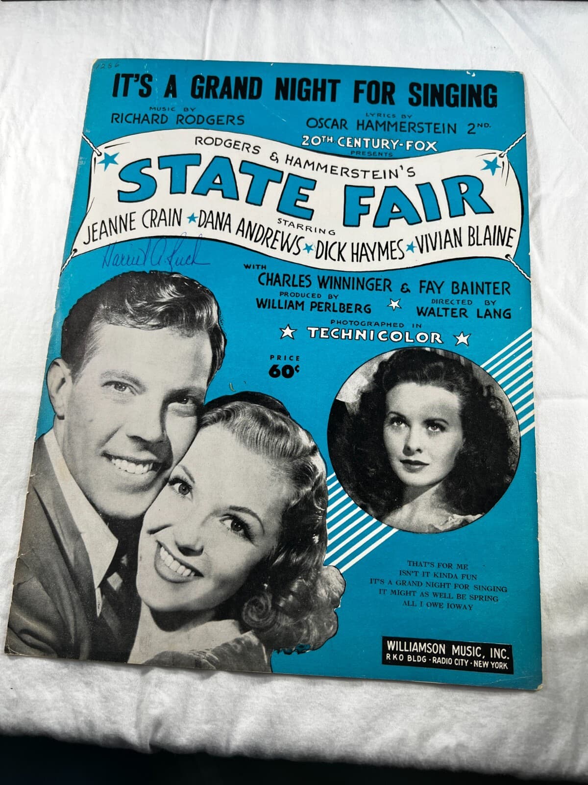 Vintage Sheet Music 1945 Grand Night for Singing State Fair Rogers & Hammerstein