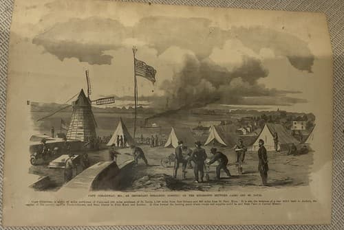 Antique Newspaper Civil War Cape Girardeau Harper Pictorial 1800s Military Rare