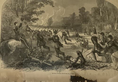 Antique Military 1800s Civil War 1861 Battle Rich Mountain Harper Newspaper