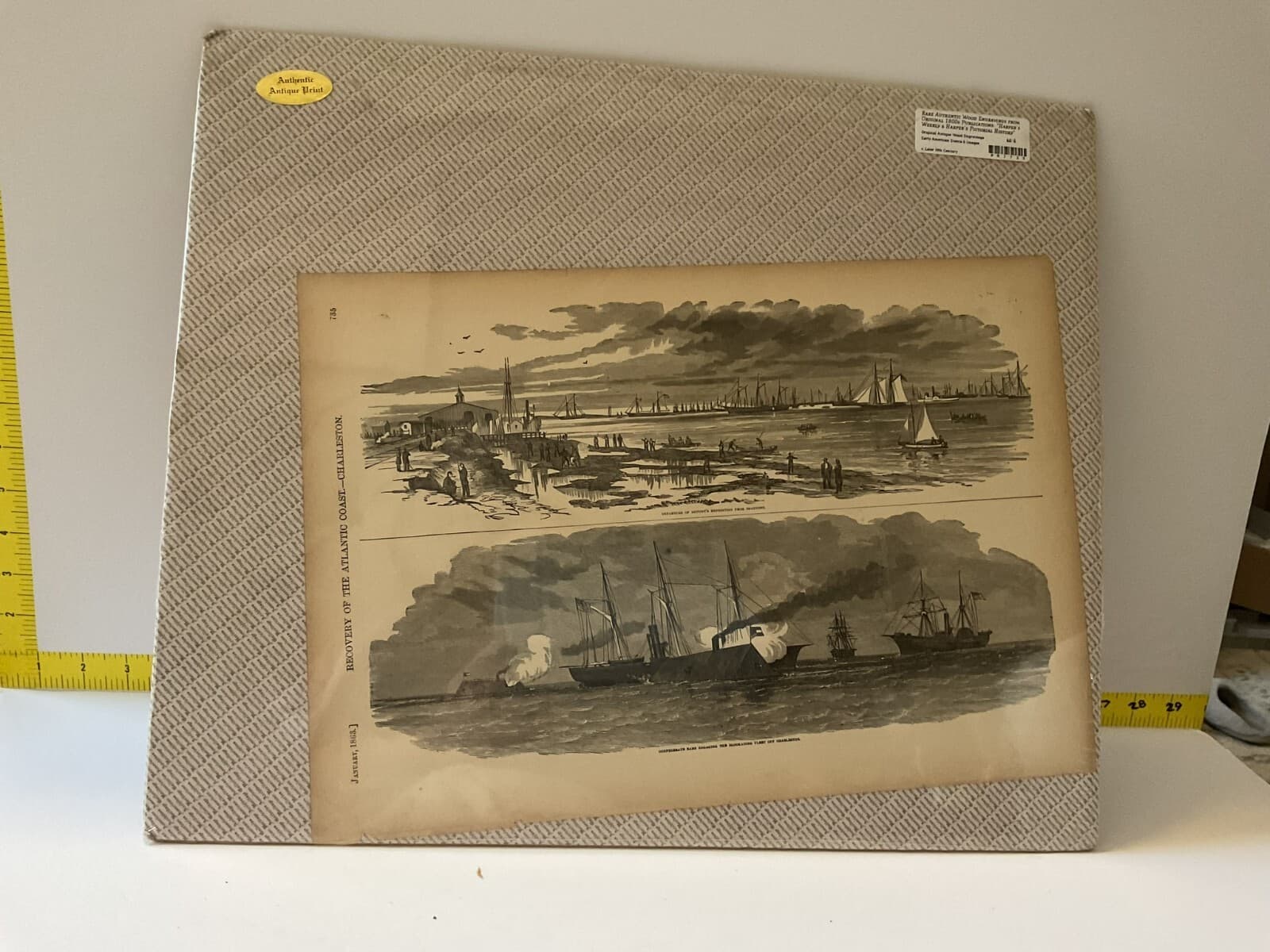 Antique Newspaper Civil War 1800s Recovery Atlantic Coast Harper Military Rare