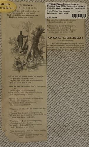 Antique Newspaper Civil War The River by W.H. Roberts Harper Military Rare 1800s