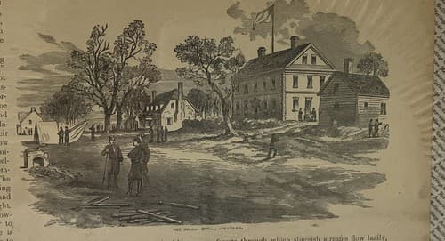 Antique Military Newspaper Engravings Original Rare 1800s Nelson House Civil War