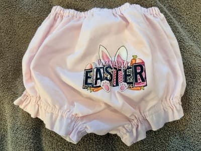 Girls Pink Easter Bunny Ears Bloomers Custom Design 1/1 Exclusive OOAK 💕 12 M