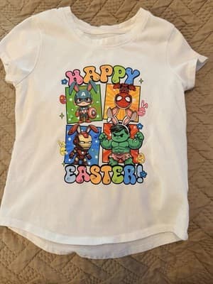 Girls Easter Marvel Top Custom Design 1/1 OOAK Spiderman Hulk Iron Man Shirt
