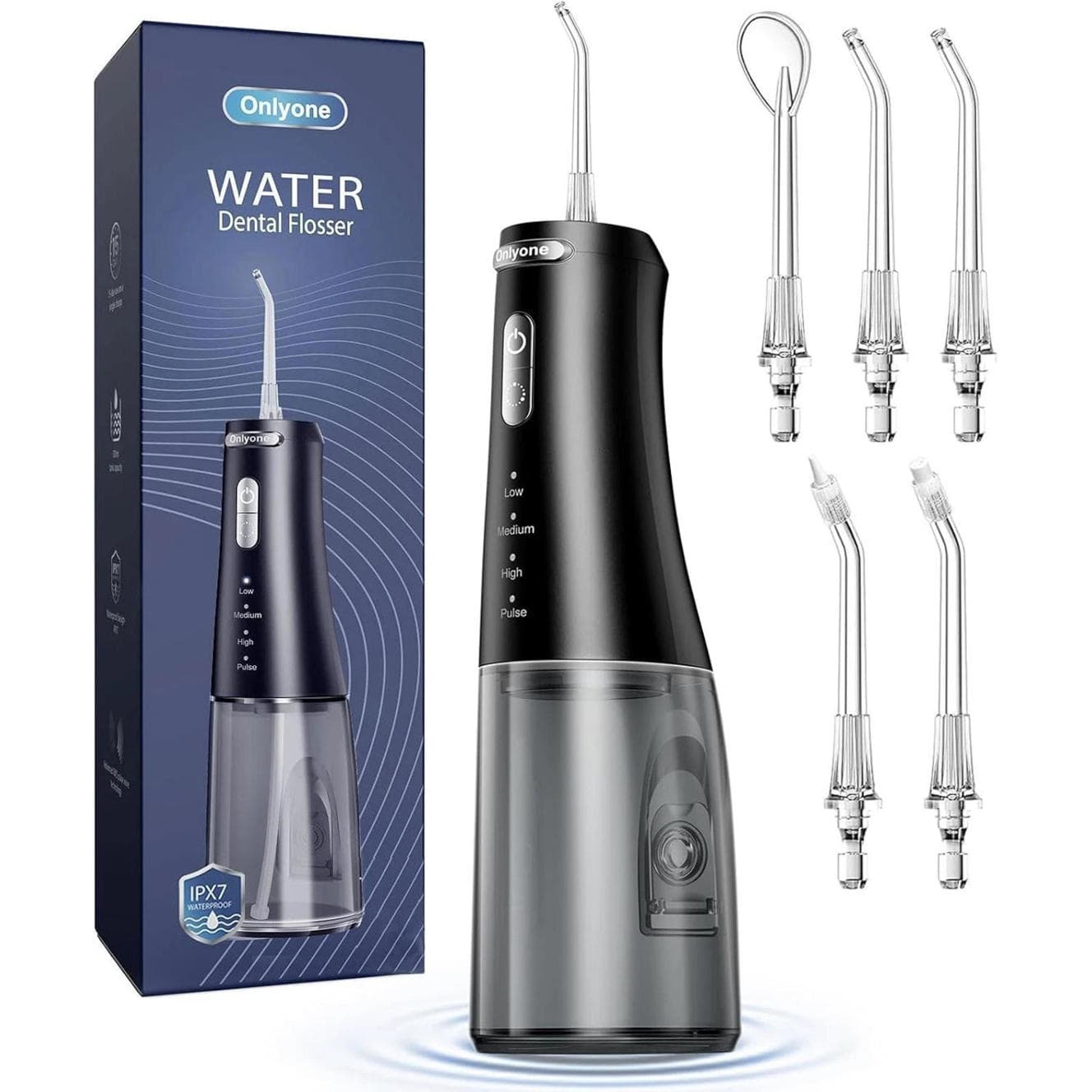 **Used -Onlyone Water Dental Flosser 300ML Portable Oral Irrigator Black IPX7