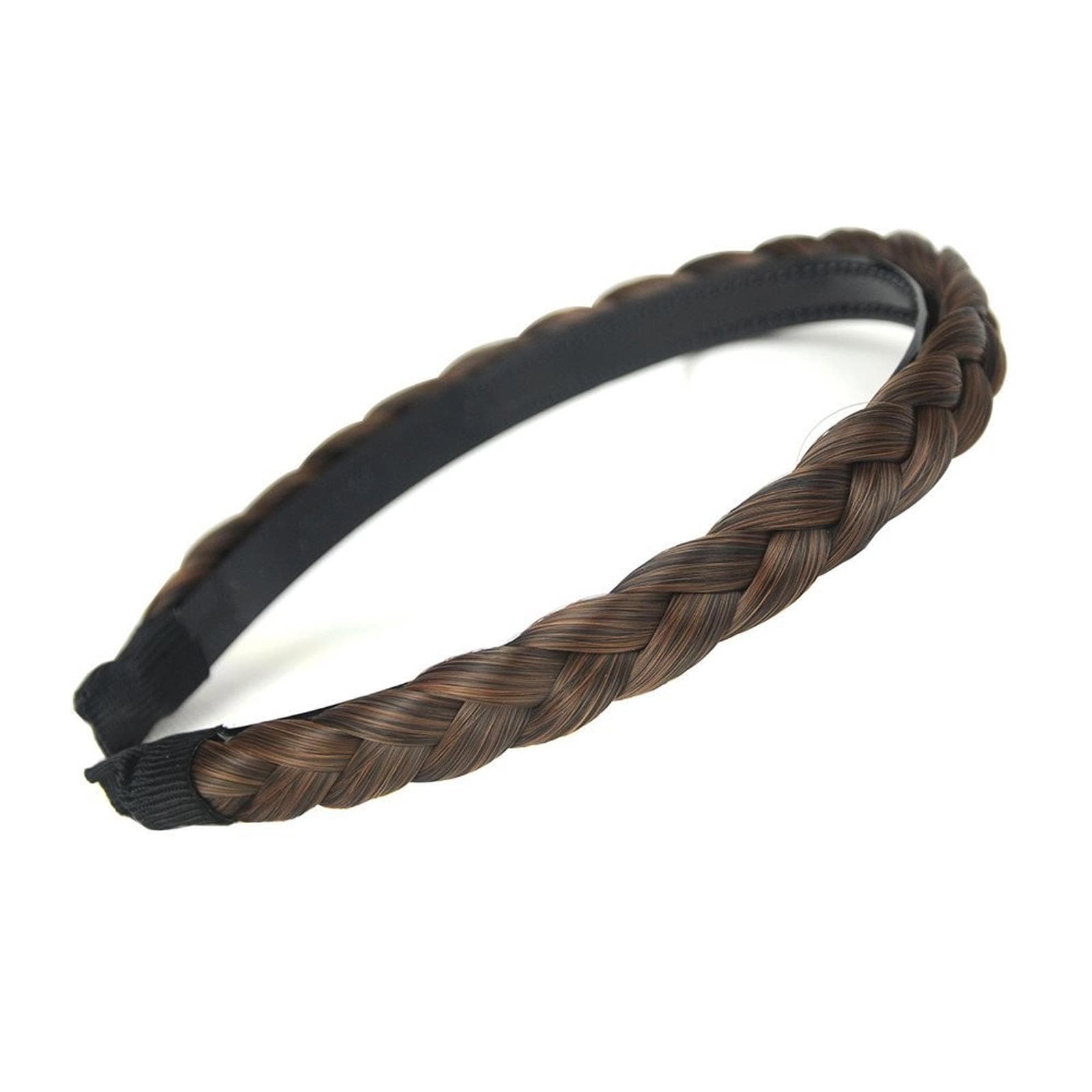 ** DIGUAN Width 0.6 inches Narrow Synthetic Hair Plaited Headband (Copper Brown)