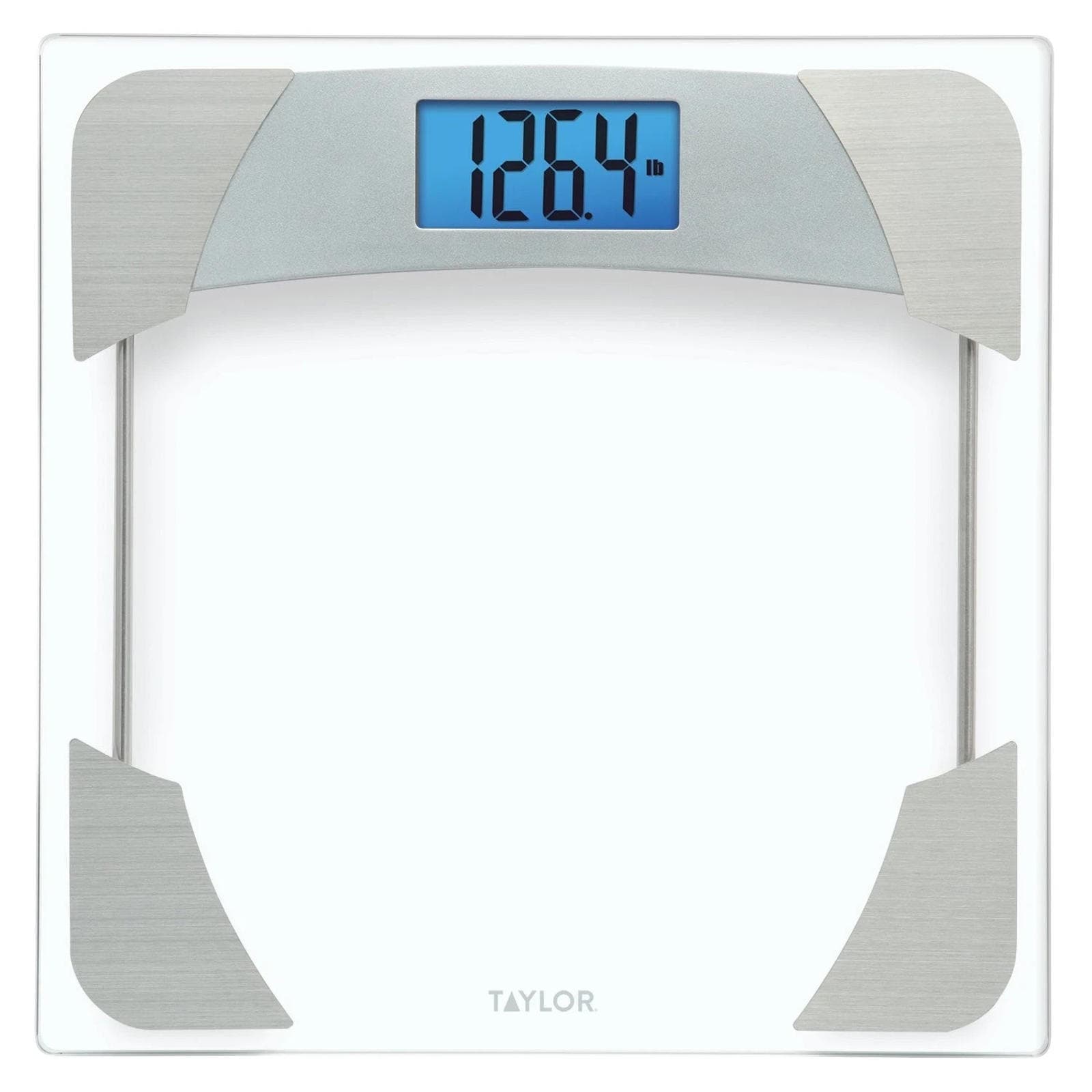 Open Box - Taylor Digital Body Weight Scale, 400 LB Capacity, Blue LCD, Clear